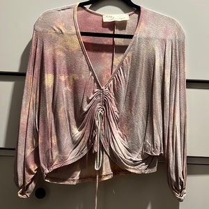 Tie dye deep v crop top